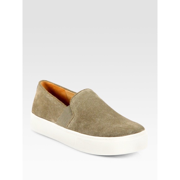 Vince Shoes - Vince Blair Gray Suede Slip-on Sneakers